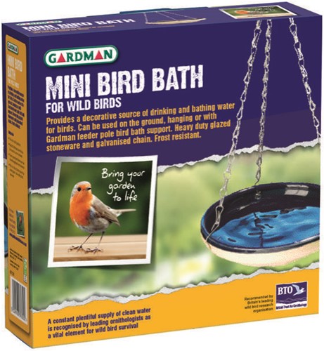 Mini Vogelbad geglazuurd in doos