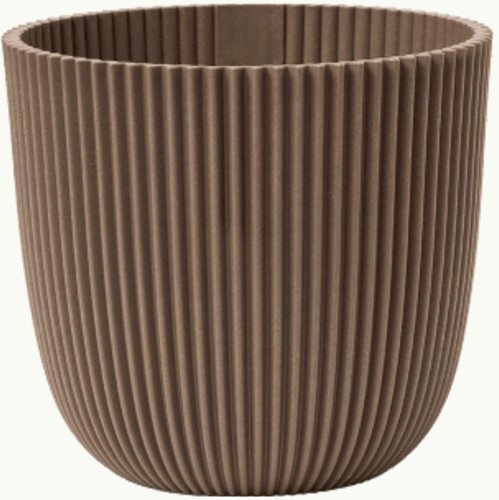 Bloempot Capi Nature Groove Warm Taupe Ø25 cm