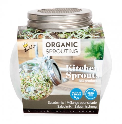 Organic Sprouting Salademix glazenpot BIO