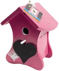 Buzzy Birds Nestkast krijt Roze Ral 4010 en het stokje Ral 9016