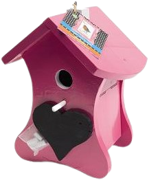 Buzzy Birds Nestkast krijt Roze Ral 4010 en het stokje Ral 9016