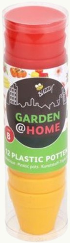 Garden Home Plastic Potje Rond Rood en Geel 45mm