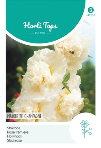 Stokroos Majorette Champagne - Alcea rosea Hortitops