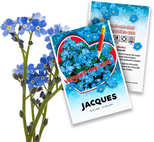 Vergeet-mij-Niet - Myosotis zakjes persoonlijk bedrukt - 20 stuks